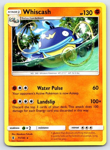 Whiscash 71/145 Rare Guardians Rising Pokemon