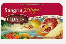 (Pack 6) Celestial Sangria Zinger Herbal Tea 20 Bag  Caffeine Free EXP 2/7/26