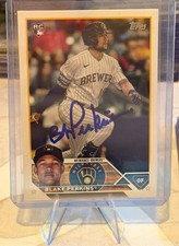 Blake Perkins 2023 Topps RC Hard Signed Auto Milwaukee Brewers Rookie