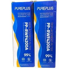 2 Pack PurePlus PP-RWF4200A Refrigerator Water Filters New/Sealed Filters