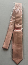 Brand Q Mens Microfiber Tie and Pocket Square Solid Pink Italy NWT