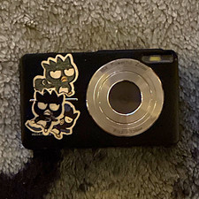 Black Compact Digital Camera Point  Shoot w/ Rear LCD, Built-In Flash, Stickers