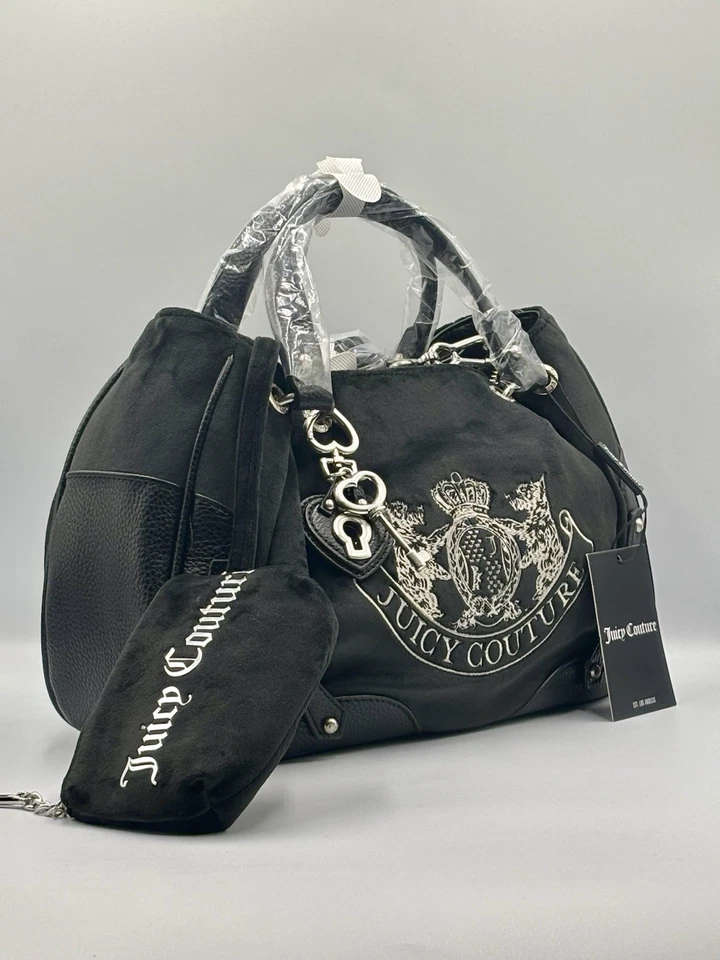 Juicy Couture Scottie Twig Dog Velvet Shoulder Bag Black Nuova Y2K BNWT Rare - Image 4 of 4
