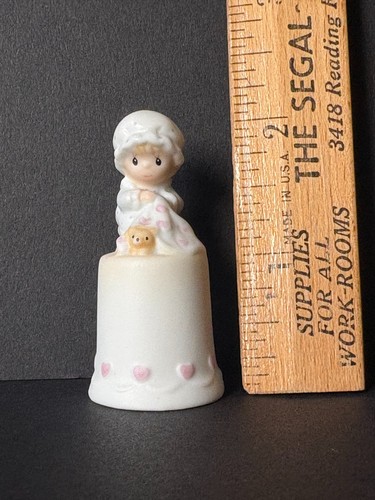 Precious Moments Love Covers All 1984 porcelain thimble