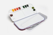 Mijello Airtight Watercolor Fusion 18-Well 10.6" x 5.1" x 0.9", Blue