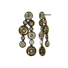 KONPLOTT Ohrstecker Ohrringe Donutissima braun grau antik Messing