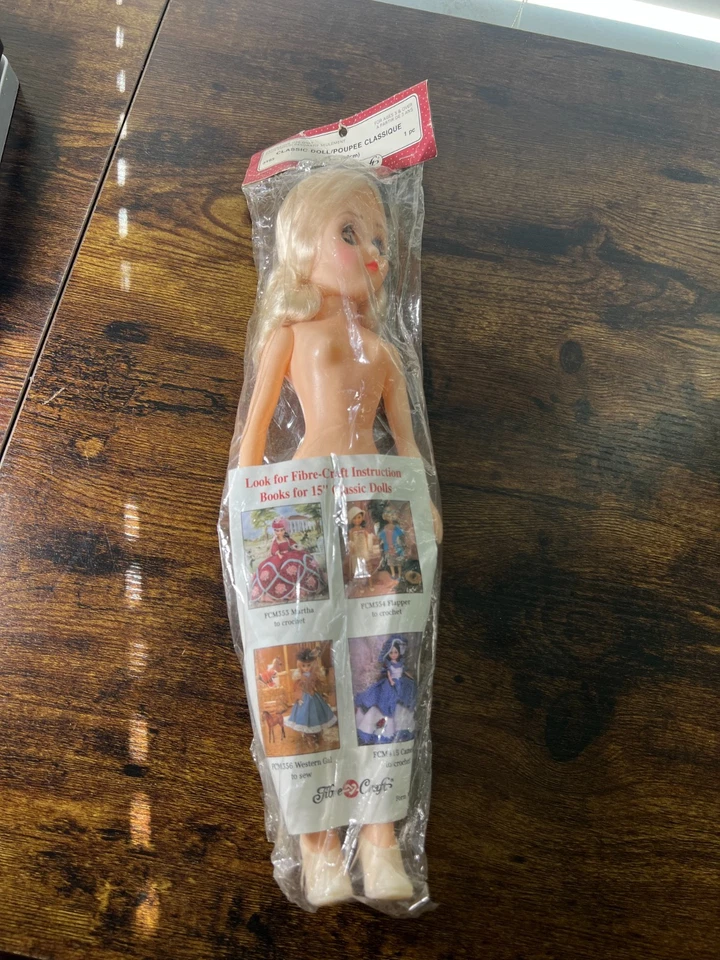 纤维工艺经典娃娃 15 英寸娃娃金发蓝眼睛全新复古工艺品 3193 — 第 3/4 张图片