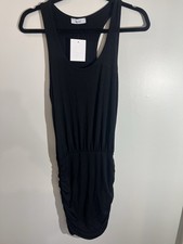 LaClef Black Sleeveless Ruched Bodycon Dress