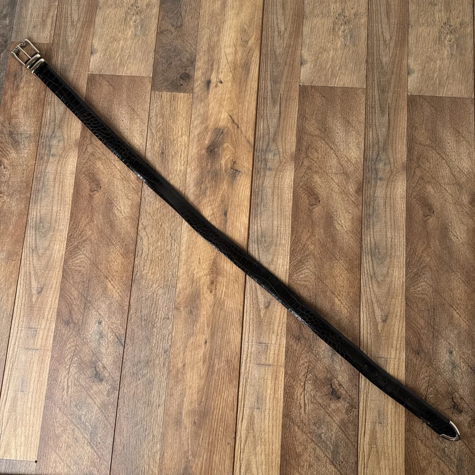 Martin Dingman Alligator Grain Calf Leather Belt Mens Size 36 Black Handmade USA - Image 3 of 4