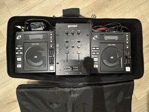 Gemini 2 CDJ-15X and MX 01 Music Mixer with Carry Bag Entry Level DJ Package