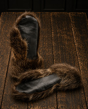 Winter Long Men's Beaver fur Gauntlets, Winter Fur Mittens