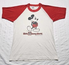 Vtg 70s 80s Mickey Mouse Raglan Short Sleeve T-shirt Kids 14/16 Disney World