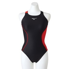 Mizuno Women s Training Competitive Swimsuit Medium Cut N2MA277596 Black/Red
