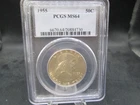 1955 US Franklin Silver Half Dollar Coin PCGS MS64