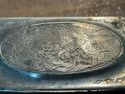 ARTE E COLLEZIONISMO-ANTICA TABACCHIERA-ARTISTICA SCENA INCISA-PUNZONATA-NAPOLI? - Foto 3 di 17