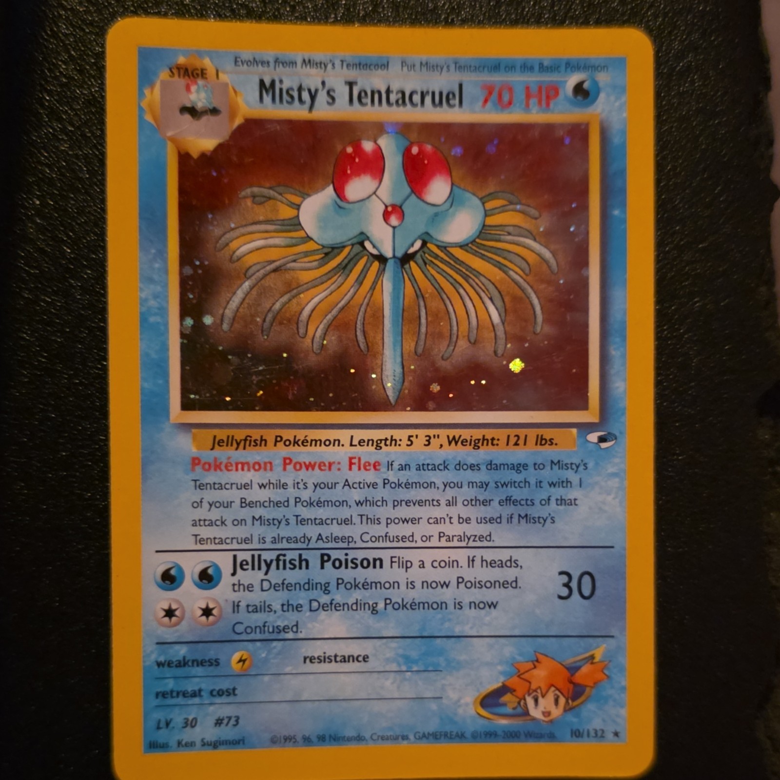 Pokemon TCG Misty's Tentacruel 10/132 Gym Heroes Holo Rare Unlimited 70 HP EN