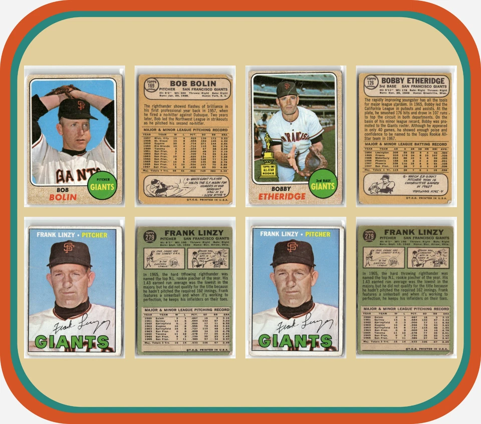 Gigantes de San Francisco - Lote de 36 cartas Topps de colección - 1965-1972 - Linzy, McDaniel Foto 4 de 4