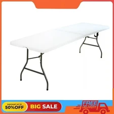 Cosco 8 Foot Centerfold Folding Table, White