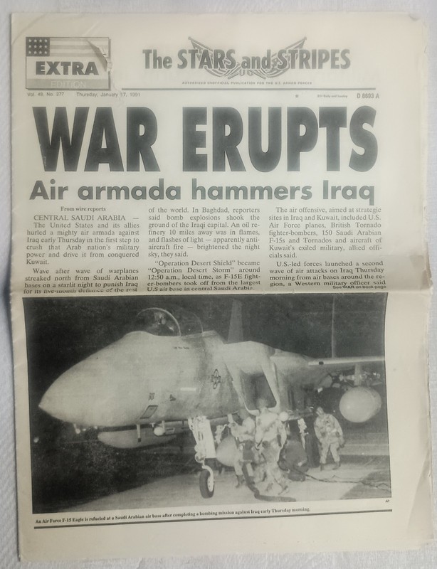 EXC Stars & Stripes newspaper - January 17, 1991 - Desert Storm - all 21 pages