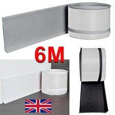 6M PVC Soft Flexible Skirting Board Self Adhesive Floor Wall Trim Strip DIY UK