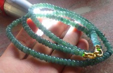 Video Certified Green A JADE Jadeite Beads Circle Necklace 23 inches 720008 AS