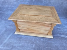 Solid Oak Wooden Pet Casket Urn Medium 30cm Dog Or Cat