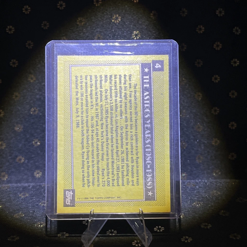 1990 Topps - Nolan Ryan #4 Houston Astros 5000 Ks Foto 3 de 3