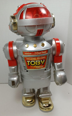 Walking Talking Toby Robot 1986 Tomy New Bright 15'' For Parts Only Not Working