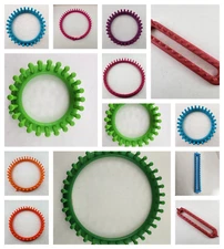 Knitting Looms Round and Rectangle Various Colors Pins and Sizes - Single Looms