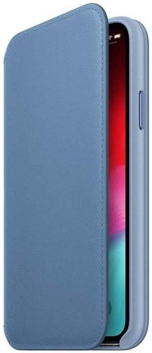 Genuine Apple iPhone XS Leather Folio Case Cover - Cornflower Blue - New - Picture 5 of 7