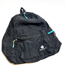 *TOMMY BAHAMA Packable Backpack w/Pouch Nylon Black/Teal Blue Lightweight Travel