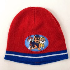 Paw Patrol Winter Hat for Toddler Red with blue stripes
