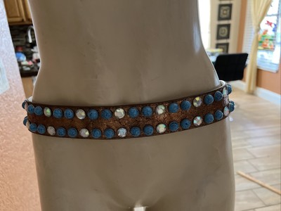 Guess White Stones & Faux Turquoise Copper Color Belt 955124 