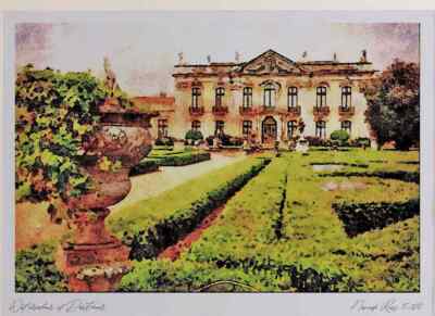 808020 Schlossgärten Palaco National De Queluz Portugal A4 Aquarelldruck