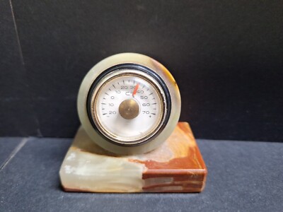 Grüner Marmor Onyx Celsius Thermometer Briefbeschwerer? Süße Vintage Ref#9A