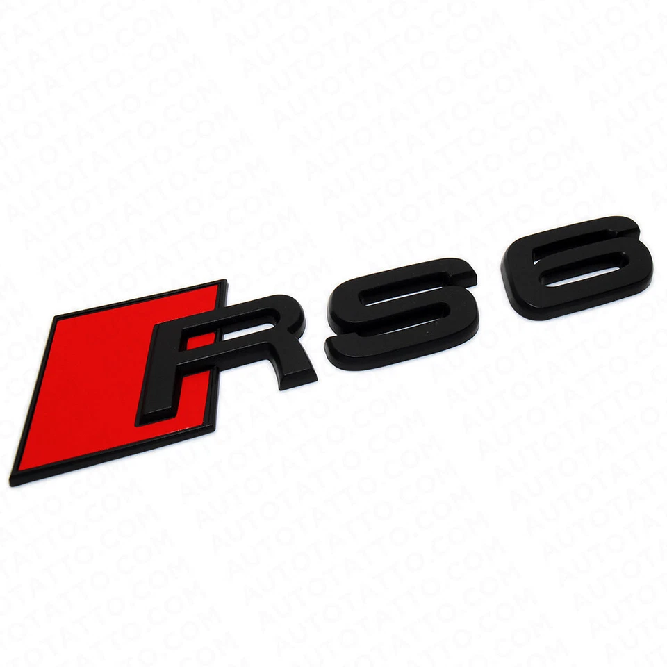 Audi RS 6 Matte Black Rear Letter Tail Nameplate Trunk Emblem Badge Sport - Image 2 of 4