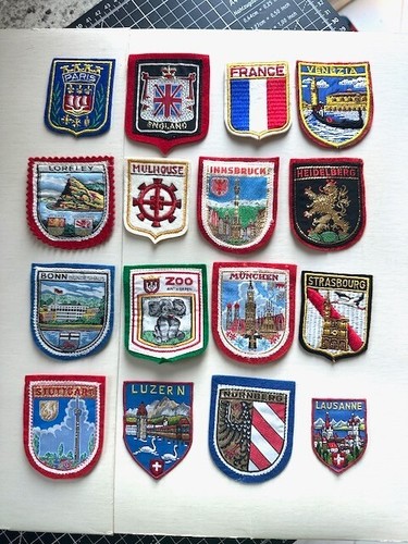 Lot Of 16 Vintage 1960'S Travel Patches France England Germany