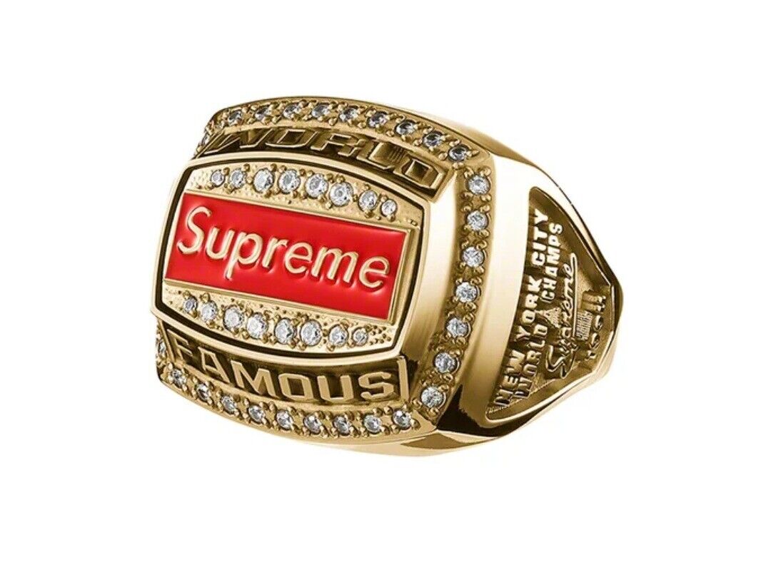 Supreme / Jostens World Famous Championship Ring 24K GOLD Layered Sterling  Sz 10