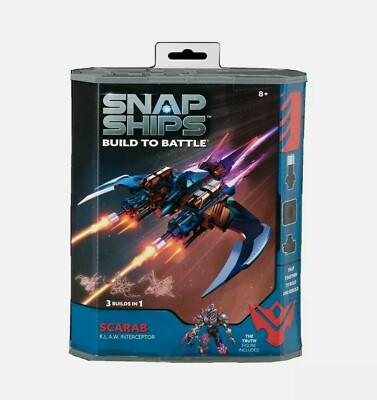 NIB PlayMonster Snap Ships Scarab K.L.A.W. Interceptor Build to Battle FREE SHIP