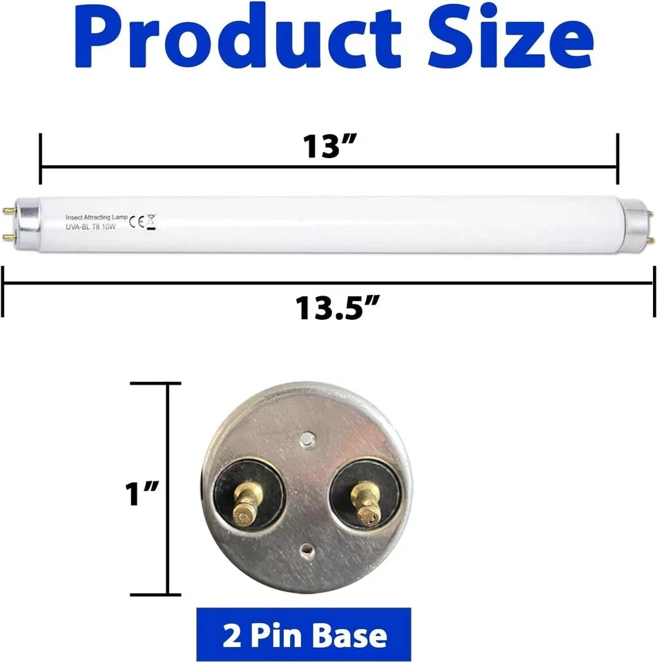 6 Pack T8F10W BL 10W Replacement Bulbs T8 10 Watts Fluorescent Tube for 20W - Image 2 of 4