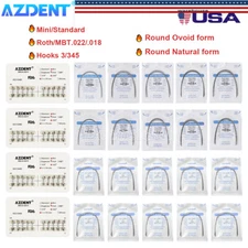 Dental Orthodontic Brackets Braces Mini Roth/MBT.022 Hooks 345 / Round Arch Wire