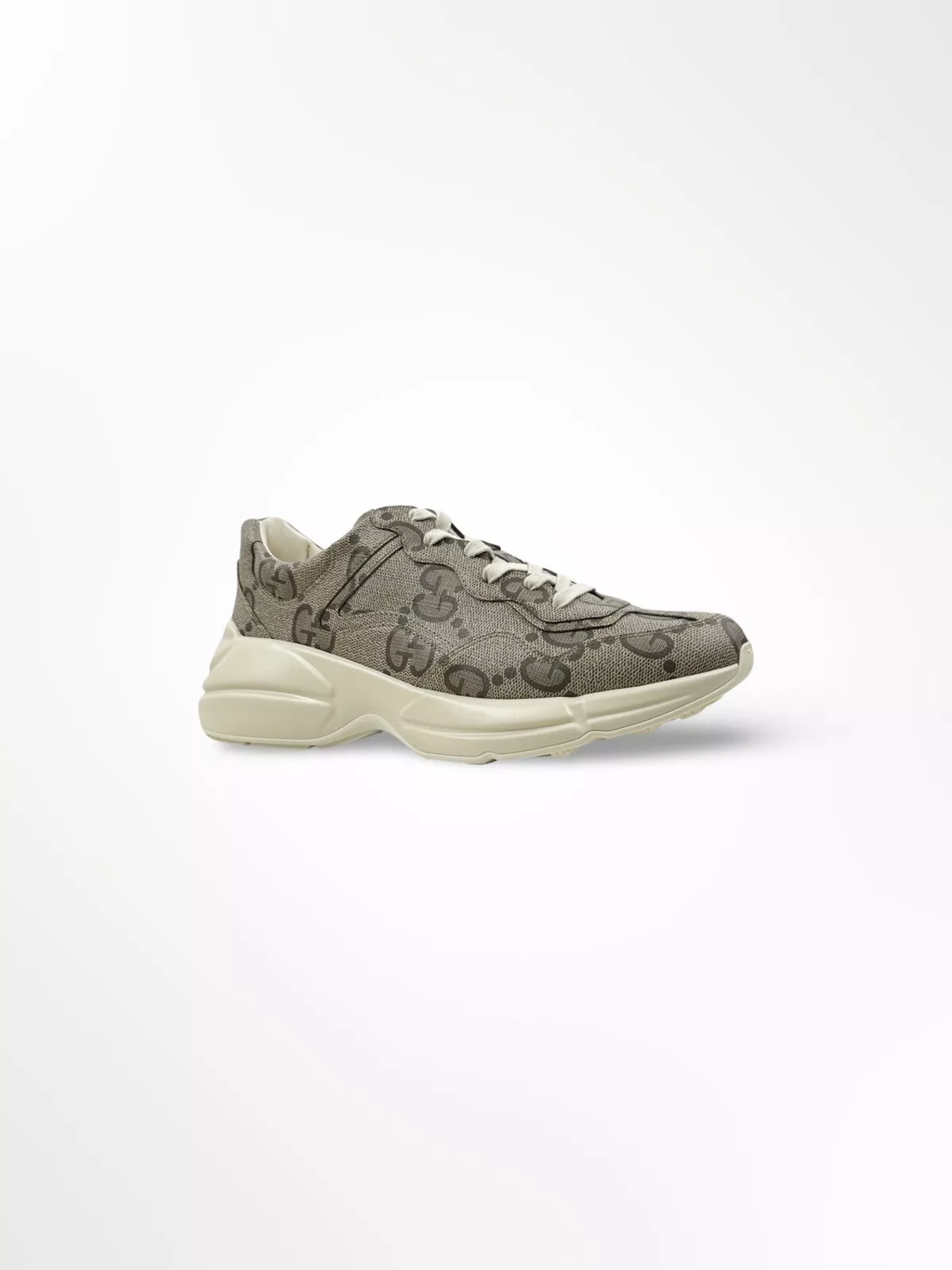 Baskets homme Gucci Rhyton GG 100 beige/ébène maxi toile suprême neuves