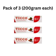 Vicco Vajradanti Ayurvedic Toothpaste, Fresh Breath, 200G [Pack of 3]