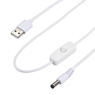 USB Kabel Ein/Aus Schalter Stecker auf 5,5x2,1mm DC Verlängerungskabel 150cm