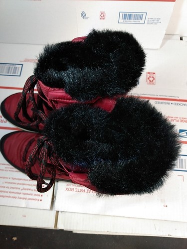 Sorel Whitney Tall Lace Boots Women’s 6.5 RED Fur Waterproof NL2742-611 - Picture 14 of 18
