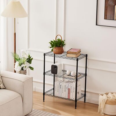 3-Tier Storage Shelving Unit Metal Wire Racks Heavy Duty Shelf Organizer Shelf