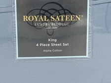 New Royal Sateen Luxury 4 Piece Sheet Set Alpha Cotton 1000 TC King MSRP 199.99