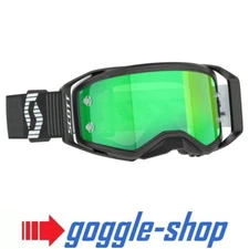 Scott Prospect 2.0 Motocross Goggles - Black White / Green Works Mirror Lens