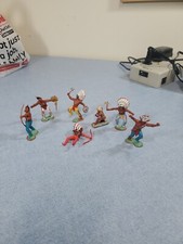 Vintage Lot Of 7 Crescent Toys Plastic Indians Made In England