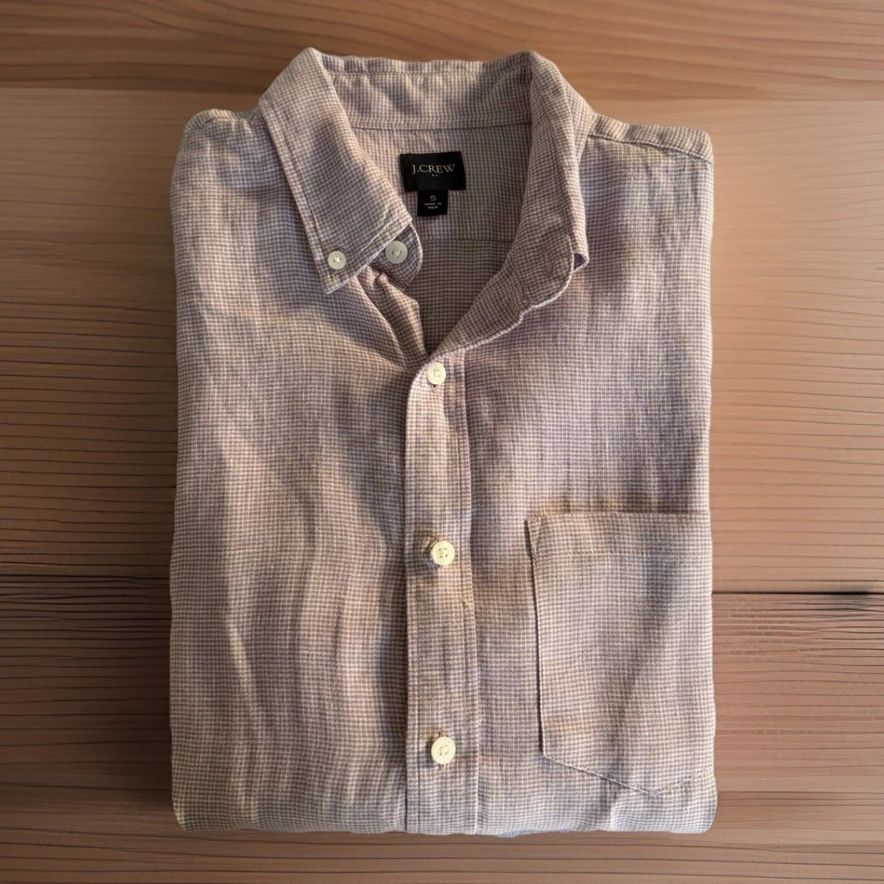 J. Crew Men’s Linen Blend Lignt Purple/White Houndstooth Pattern Size Small
Opens in a new window or